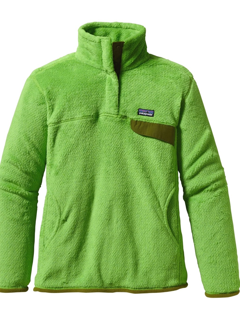 Patagonia Lime Green Zip-Up Fleece Pullover